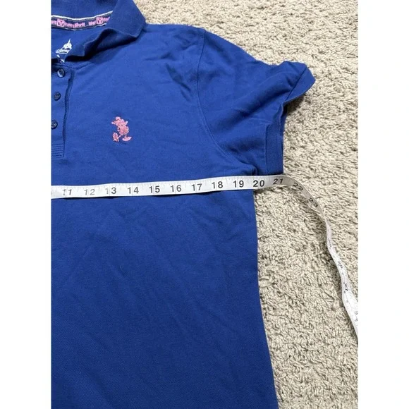 Disney Parks Women's Size Large Mickey Mouse Glitter Pink Short Sleeve Polo M/L - Picture 4 of 5